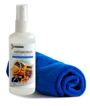 Kit for car dashboard (antistatic cleaner and microfiber cloth)